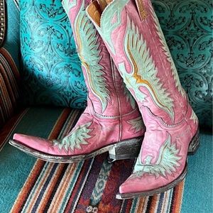 Old Gringo Eagle Inlay Pink/Turquoise Boots! Size 7B